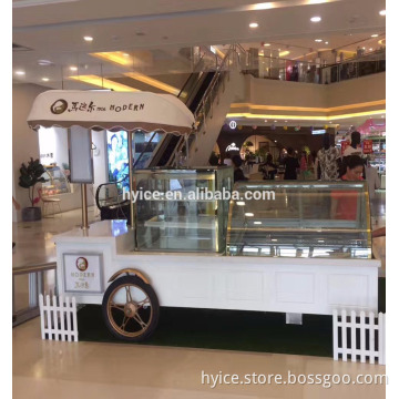 Factory direct supply ice cream display cart with refrigerater